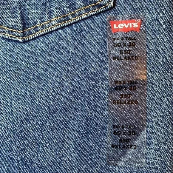 Levi’s 550 Jeans Men’s Big & Tall Stonewash 60 x 30 New - Picture 8 of 12